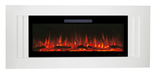 Электрокамин RealFlame Stockholm 42 WT белый c Diamond 42, с муляжом дров и кристаллами