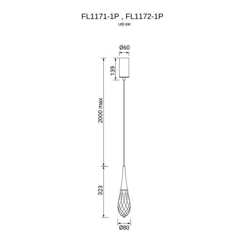 Подвесной светильник Sensual Gold FL1171-1P фото 6