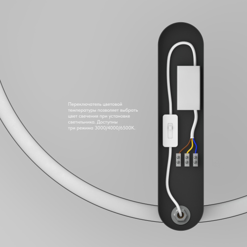 DK5035-BK Бра ROUND со светодиодом, IP20, 24W, 3000/4000/6500K, черный, алюминий фото 2