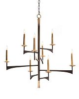 Люстра подвесная Alfa Light F1124-04 D750*H810 BK+COPEER