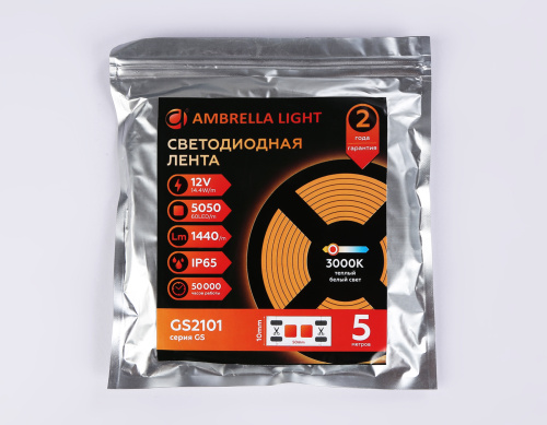 Светодиодная лента 12В 5050 60Led 14.4Вт/м 3000K IP65 5м фото 5