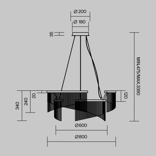 Подвесной светильник Maytoni MOD378PL-L35MGK фото 7