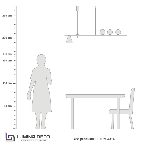 Подвесной светильник Lumina Deco Renzo LDP 6043-4 BK+MD фото 7