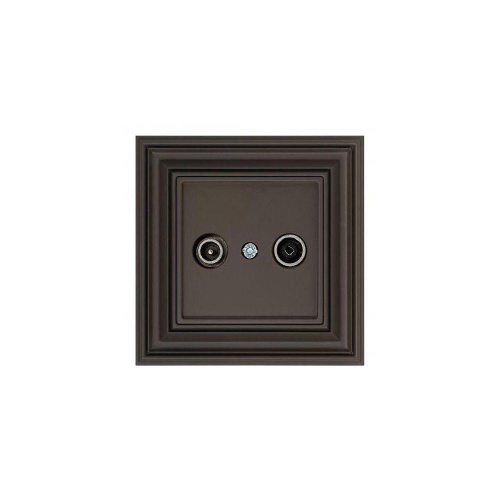 ТВ-розетка оконечная TV/радио Liregus Retro коричневый омбре 29-028