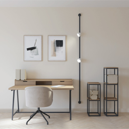 DK5543-WH+BK Поворотный светильник для трека-ремня Belty, серия Spot, со светодиодом, D100*H107мм, 48V DC, 12W, RA90, 120°, 3000K, IP20, белый с черным, алюминий фото 7