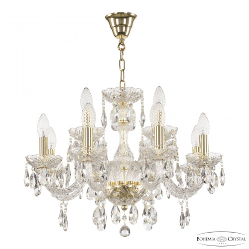 Люстра хрустальная 117/8+4/195 G Bohemia Ivele Crystal (Богемия Ивеле Кристалл)