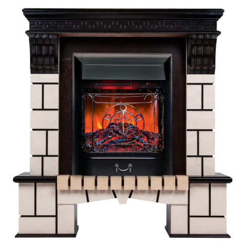 Электрокамин RealFlame Stone AO античный дуб с очагом Majestic Lux BL