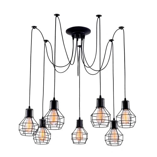 Подвесная люстра Arte Lamp SPIDER A1109SP-7BK Подвесная люстра Arte Lamp SPIDER A1109SP-7BK