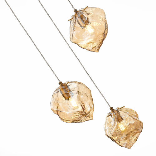 SL1175.303.03 Светильник подвесной ST-Luce Латунь/Янтарный E14 3*40W PORTICI фото 6