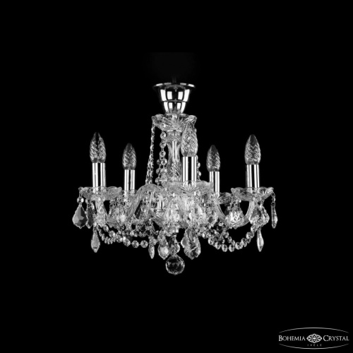 Люстра хрустальная 1402/5/141 Ni Leafs Tube Bohemia Ivele Crystal (Богемия Ивеле Кристалл)