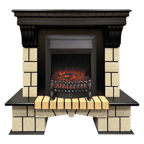 Электрокамин RealFlame Stone ML STD античный дуб c очагом Fobos Lux Black Электрокамин RealFlame Stone ML STD античный дуб c очагом Fobos Lux Black
