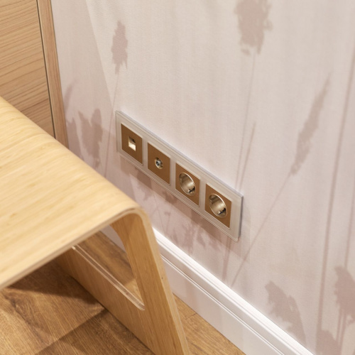 Накладка для телефонной розетки RJ11 (шампань рифленый) W1192010 фото 3 Накладка для телефонной розетки RJ11 (шампань рифленый) W1192010 фото 3