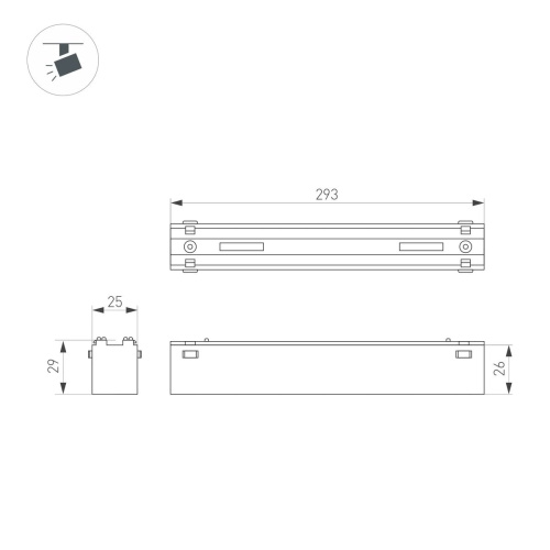 Трековый светодиодный светильник Arlight Mag-Vibe-Flat-L293-12W Day4000-Mix 045019 фото 3 Трековый светодиодный светильник Arlight Mag-Vibe-Flat-L293-12W Day4000-Mix 045019 фото 3