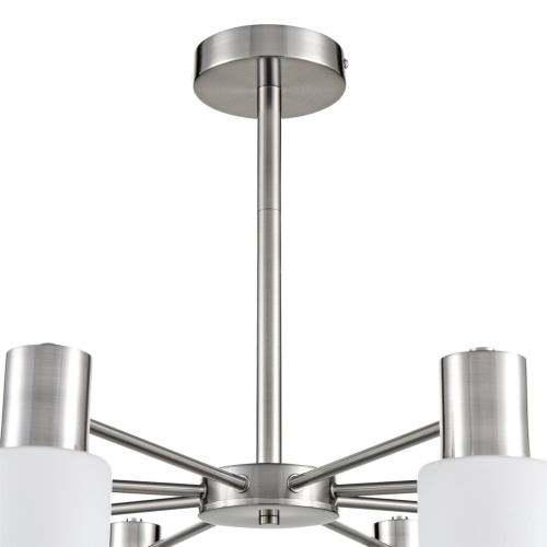 8099/8C COMFI LN26 105 никель/белый металл/стекло Люстра потолочная Е14 8*40W 220V MAVE фото 3 8099/8C COMFI LN26 105 никель/белый металл/стекло Люстра потолочная Е14 8*40W 220V MAVE фото 3