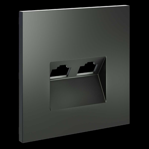 Накладка для розетки компьютерной двойной RJ45+RJ45 кат.6, S70 (титан) Voltum VLS001406 Накладка для розетки компьютерной двойной RJ45+RJ45 кат.6, S70 (титан) Voltum VLS001406