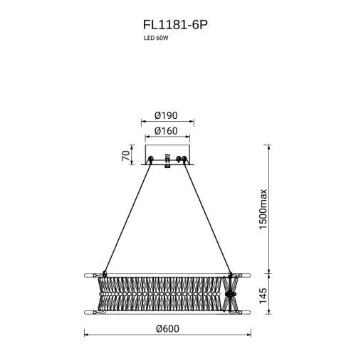 Люстра подвесная Sacrement Gold FL1181-6P фото 3