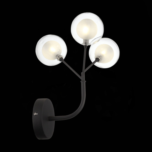 SL376.401.03 Бра ST-Luce Черный/Прозрачный, Белый G4 LED 3*2W - DEMELE SL376.401.03 Бра ST-Luce Черный/Прозрачный, Белый G4 LED 3*2W - DEMELE