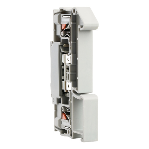 Зажим самозажимной STEKKER, 2-проводной проходной 4,0 мм² (JXB PT 4) c размыкателем и предохранителем, LD572-1-01, серый фото 6