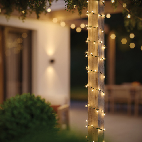 Светодиодная гирлянда Feron CL08 линейная 60м + 3м 230V 5000К, c питанием от сети, эффектом стробов, зеленый шнур фото 3