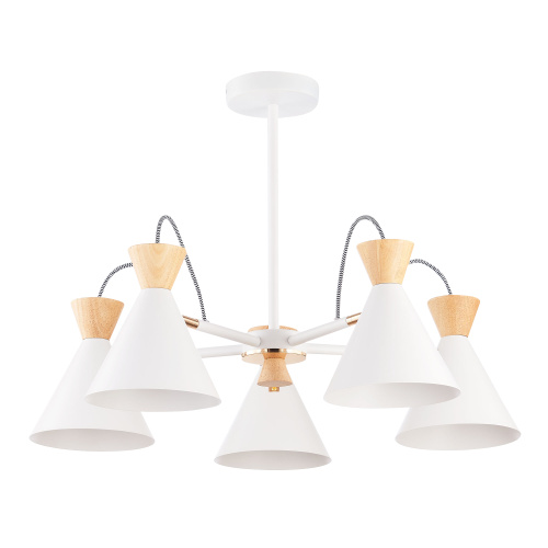 SLE125102-05 Светильник потолочный Белый, Золотистый/Белый, Светлое дерево E14 5*40W MODICA фото 4