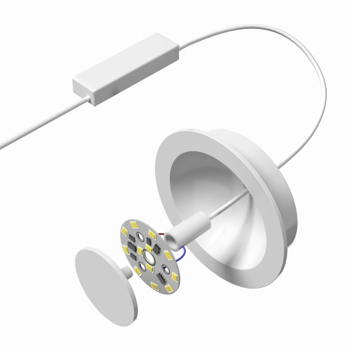 DK2700-WH Встраиваемый светильник, IP 20, 7 Вт, LED 3000, белый, алюминий фото 3