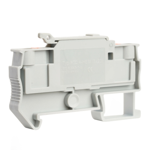 Зажим самозажимной STEKKER, 2-проводной проходной 4,0 мм² (JXB PT 4) c размыкателем и предохранителем, LD572-1-01, серый фото 2