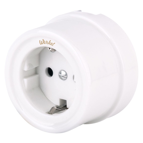 Розетка с заземлением белый ретро W5671001 Розетка с заземлением белый ретро W5671001