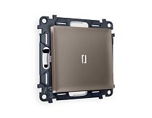 Комплект механизма 1-кл проходного выключателя AMBRELLA VOLT с подсветкой 5600K ALFA Темная бронза матовый QUANT (AP6320, VM105, G25W) MA632035