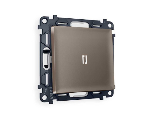 Комплект механизма 1-кл проходного выключателя AMBRELLA VOLT с подсветкой 5600K ALFA Темная бронза матовый QUANT (AP6320, VM105, G25W) MA632035