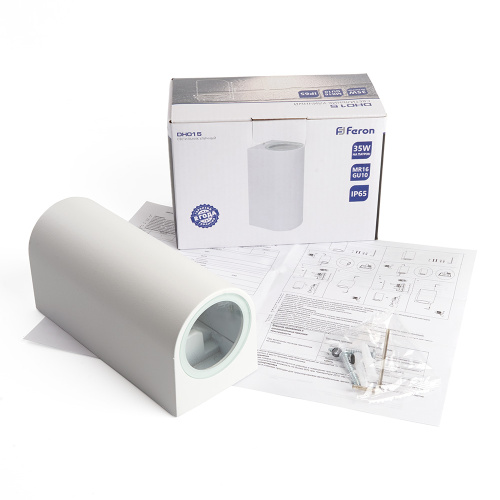 Светильник садово-парковый Feron DH015,на стену, 2*GU10 230V, белый фото 4