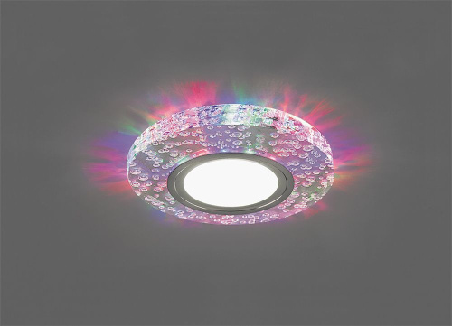 Светильник встраиваемый с разноцветной LED подсветкой Feron CD953 потолочный MR16 G5.3, прозрачный фото 2 Светильник встраиваемый с разноцветной LED подсветкой Feron CD953 потолочный MR16 G5.3, прозрачный фото 2
