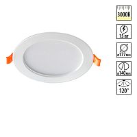 357574 SPOT NT18 565 белый Встраиваемый светильник IP20 LED 3000K 15W 175-265V LUNA