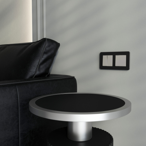 Перекрестный выключатель двухклавишный (дымчатый) W1223004 фото 2 Перекрестный выключатель двухклавишный (дымчатый) W1223004 фото 2