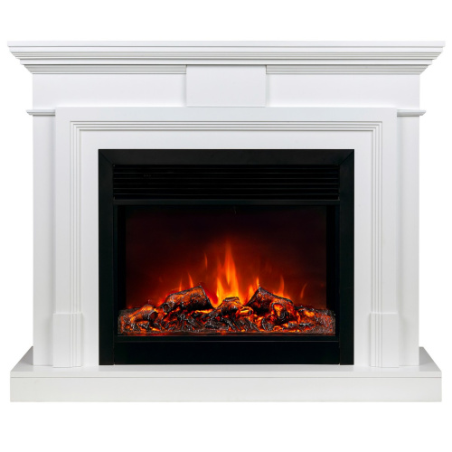 Каминокомплект MARCO/СМАРТ Белый матовый с очагом Электроочаг MOONBLAZE LUX/МУНБЛЕЙЗ