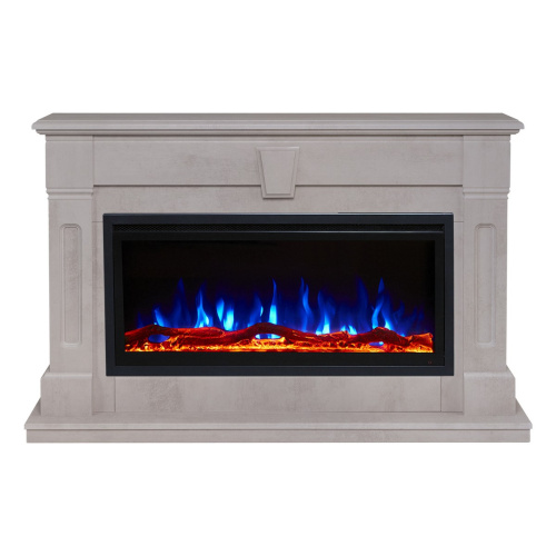 Каминокомплект KELLIE/БРИСТОЛЬ Бетон светлый с очагом Электроочаг SAFITA/САФИТА 36