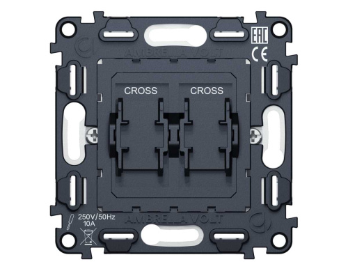 Механизм 2-клавишного перекрестного переключателя 10A-250V Ambrella Volt Quant VM125 фото 4