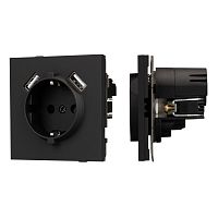 Механизм розетки с USB зарядкой SCT-TENDO-MUAA-SFPL-BK (230V, 16A) Arlight 054603