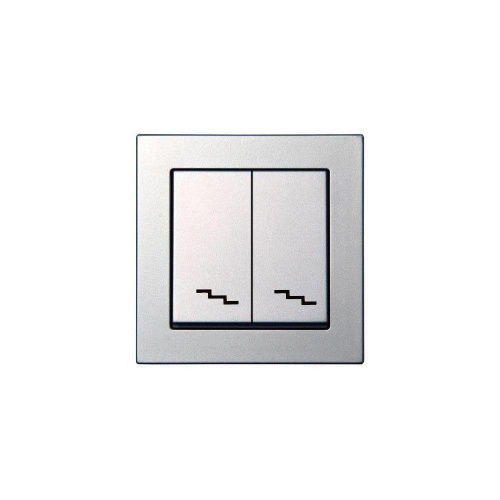 Переключатель двухклавишный Liregus серебро 28-179 Переключатель двухклавишный Liregus серебро 28-179