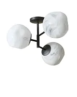 Чёрный светильник "Клауд" с плафонами с облачным узором