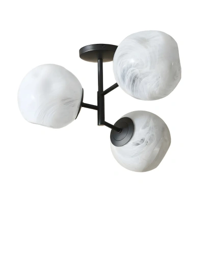 Чёрный светильник "Клауд" с плафонами с облачным узором Чёрный светильник "Клауд" с плафонами с облачным узором