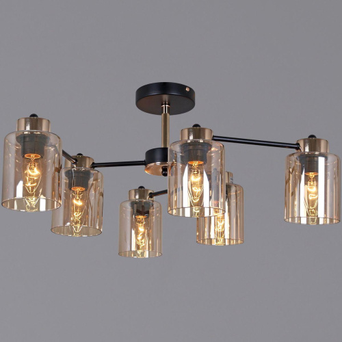 Потолочная люстра Reluce 01606-0.3-06 BK+FGD Потолочная люстра Reluce 01606-0.3-06 BK+FGD