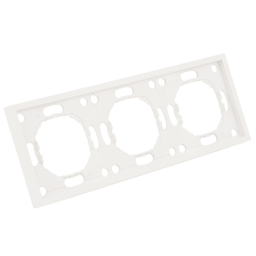 Рамка STEKKER, PFR00-5003-01 3-местная, серия Эмили, белый фарфор, soft touch фото 4
