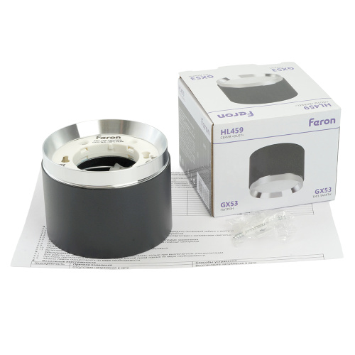 Светильник потолочный Feron Barrel DUET HL459 12W, 230V,GX53, черный + хром IP20 фото 5