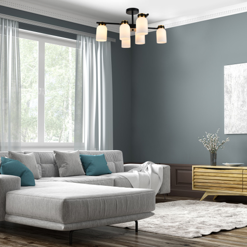 Светильник на штанге Escada 1151/6P E14*40W Black/Brass фото 2