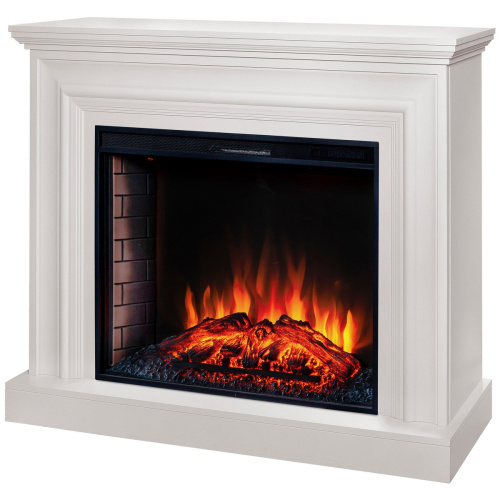 Каминокомплект WESTON/ФАБИО Белый матовый с очагом Электроочаг EPSILON/ЭПСИЛОН 33 фото 2