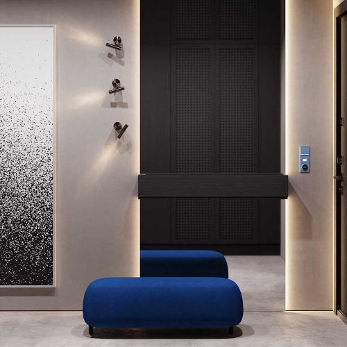 Терморегулятор электронный S70 с индикацией и датчиком, для теплого пола, (деним) Voltum VLS070115 фото 6