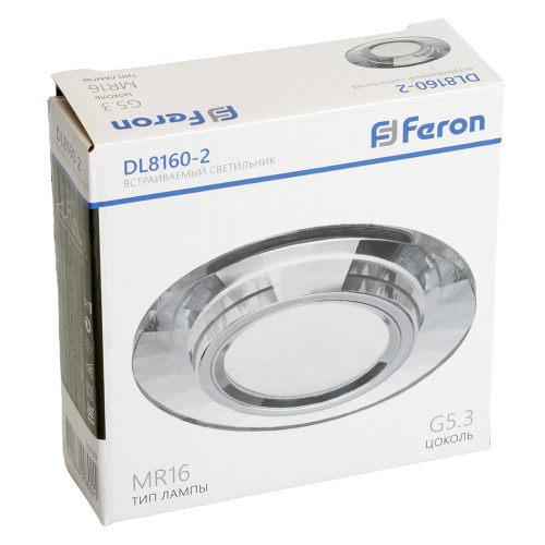 Светильник встраиваемый Feron DL8160-2 потолочный MR16 G5.3 серебристый фото 3