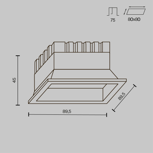 Встраиваемый светильник Technical DL056-8W3-4-6K-W фото 2