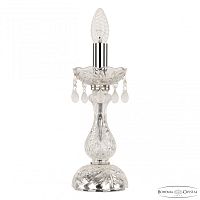 Настольная лампа с хрустальными подвесками 112L/1-27 Ni V0300 Bohemia Ivele Crystal (Богемия Ивеле Кристалл)