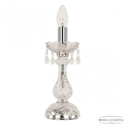 Настольная лампа с хрустальными подвесками 112L/1-27 Ni V0300 Bohemia Ivele Crystal (Богемия Ивеле Кристалл)